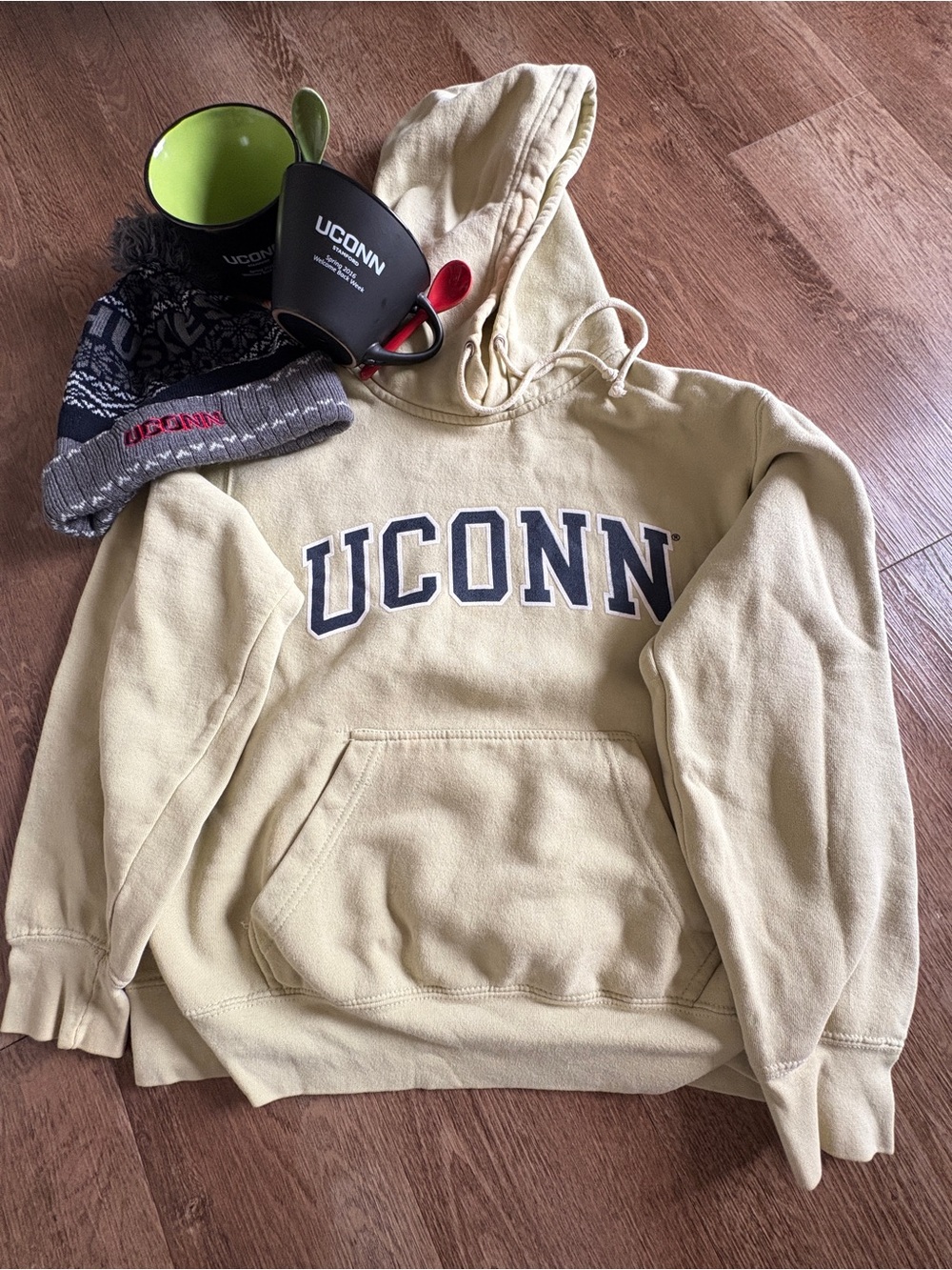 UConn / University of Connecticut hoodie, hat, and mugs